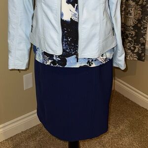 Jacob Skirt Lined Dark Blue Pencil Zipper Office Professional Women's Size 10